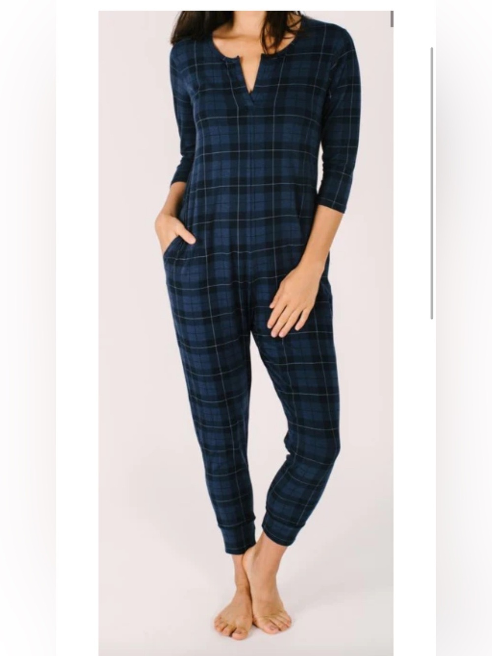 Smash + Tess Present in Plaid Sunday Romper Blue Size S/P
